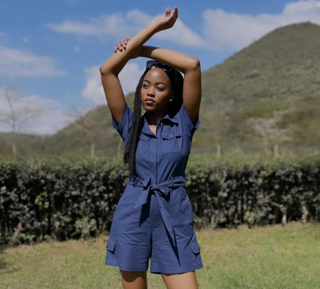 Navy Blue Romper