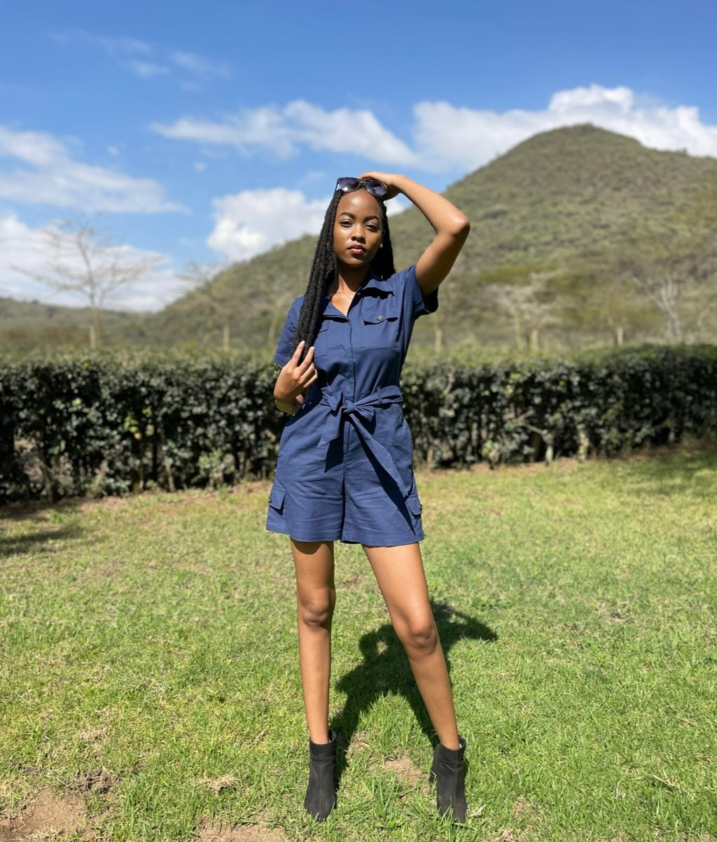 Navy Blue Romper